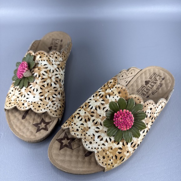 Spring Step L'Artiste Sandals Womens 36 (5.5-6) Floral Beachy Boho Prairie Comfy - Picture 1 of 10